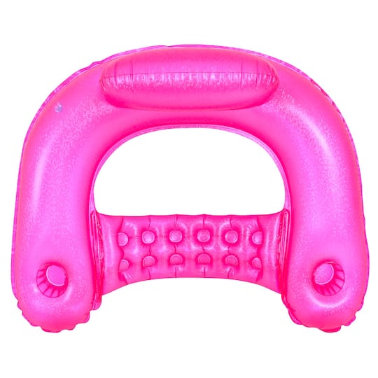 50" Pink Mosaic Water Lounger with Cup Holders & Backrest